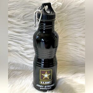 Army Water Bottle Metal With Clip NWOT